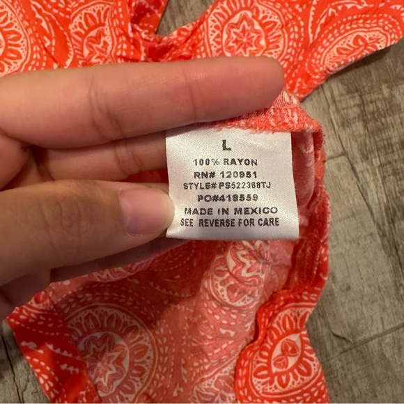 Pink Rose‎ Paisley Abstract Hi Low Blouse - Picture 6 of 8